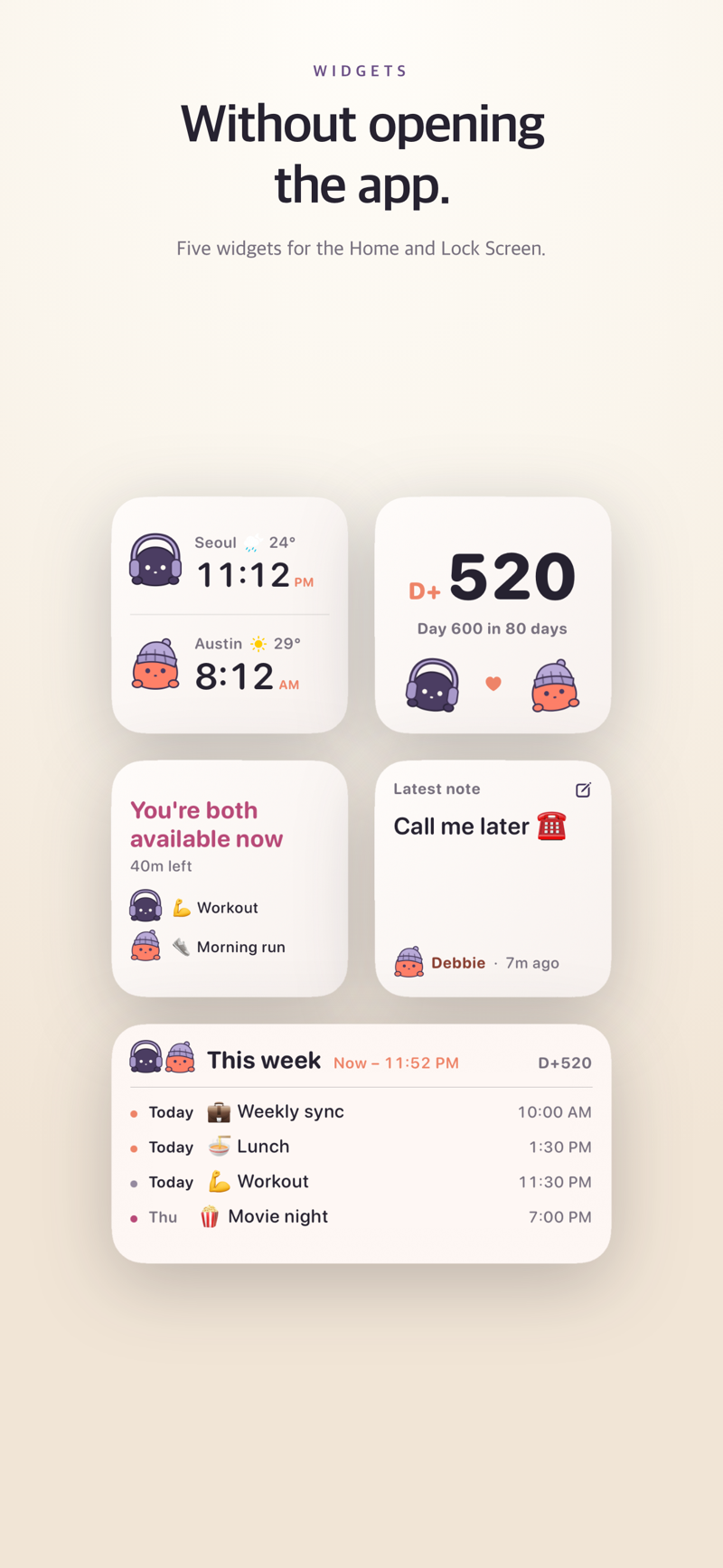 Five widgets